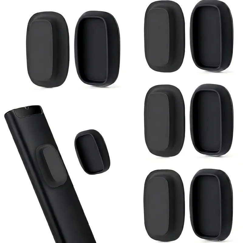 4-Pack Magnetic Silicone Remote Organiser, No-Drill Adhesive Tape Wall Mount Garage Storage Hooks, Household Home Organizer for Bedside, TV, AC, Soundbar & Fans