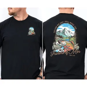 Christian Fishing T-Shirt Fishers Of Men, Follow Me Faith Gift Shirt
