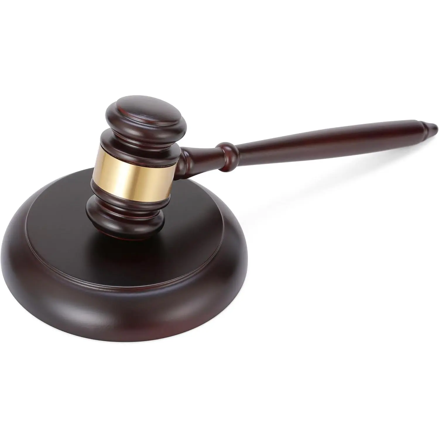 1 x Solid Wood Gavel and Block Set (F-SO45) - 10.35-in Round Head Mallet, Ergonomic Handle, Crisp Sound, Smooth Finish, Sturdy and Durable for Auction Room Focal, Executive, Home Decor Statue Figurine Gift