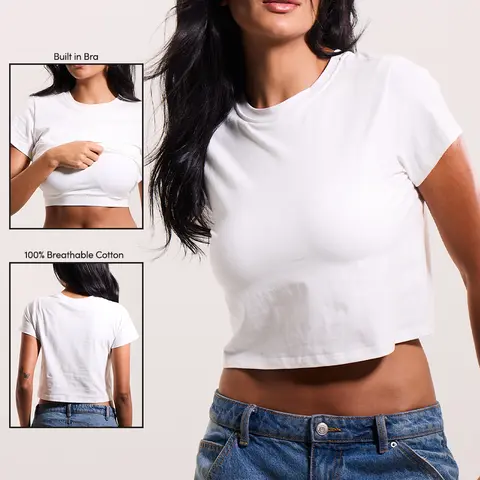 Cotton Tee Brami - Women's Basic T-shirt Top