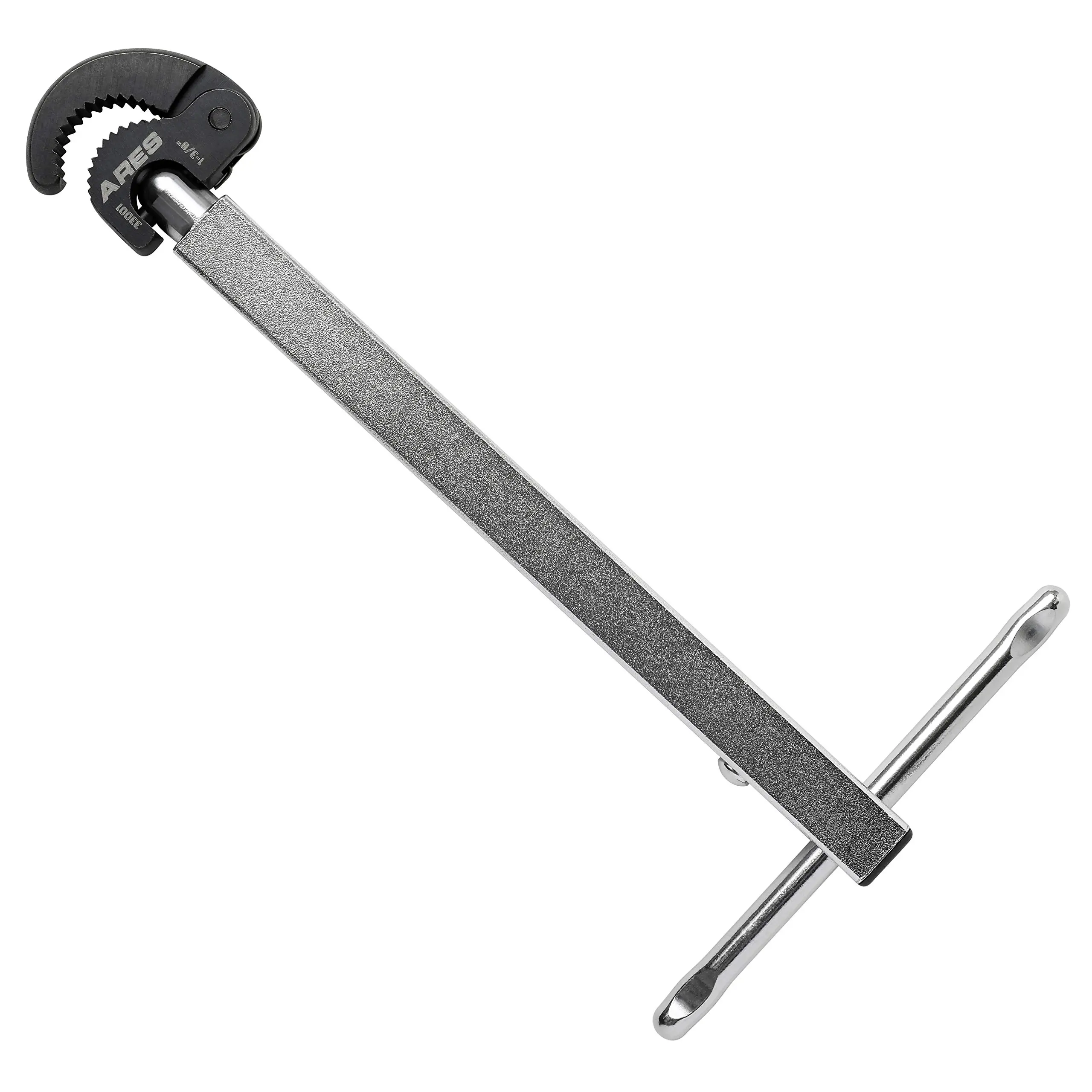 ARES 33004-11-Inch Basin Wrench with Adjustable Jaw - Jaw Adjusts from 3/8 Inch to 1 1/4 Inch - Basin Wrenches Increase Access in Tight Spaces
