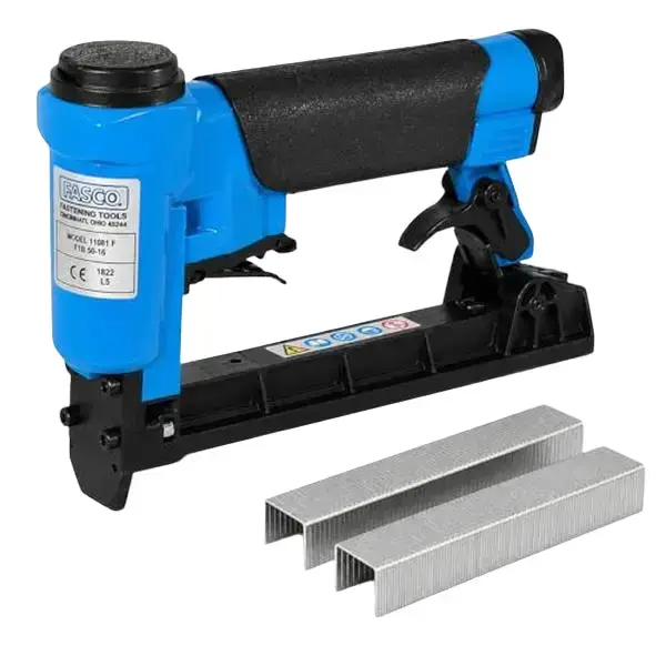 FASCO 11081F F1B 50-16 Fine Wire Stapler Bundle with 5012C Staples – DUOFAST 50 Series Compatible Pneumatic Upholstery Stapler + 1 Box 3/8" Staples