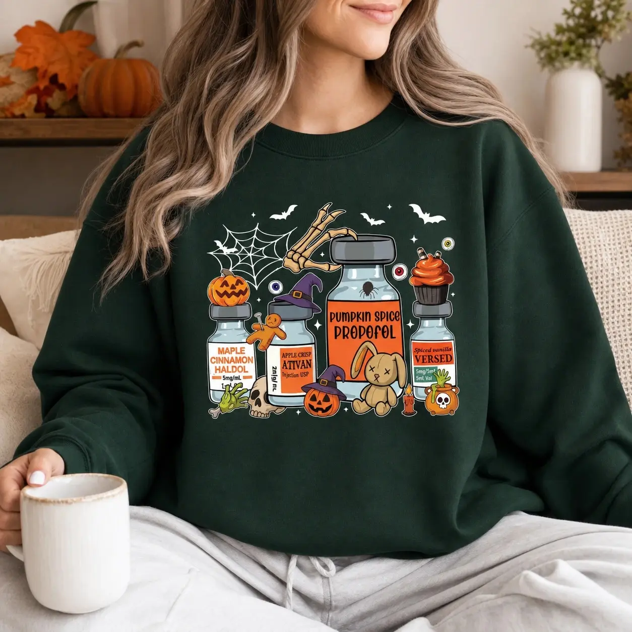 Pumpkin Spice Propofol Anesthesia Halloween Shirt Spooky Medical Graphic Tee for CRNA Anesthesiologist - BABINO HOUSE