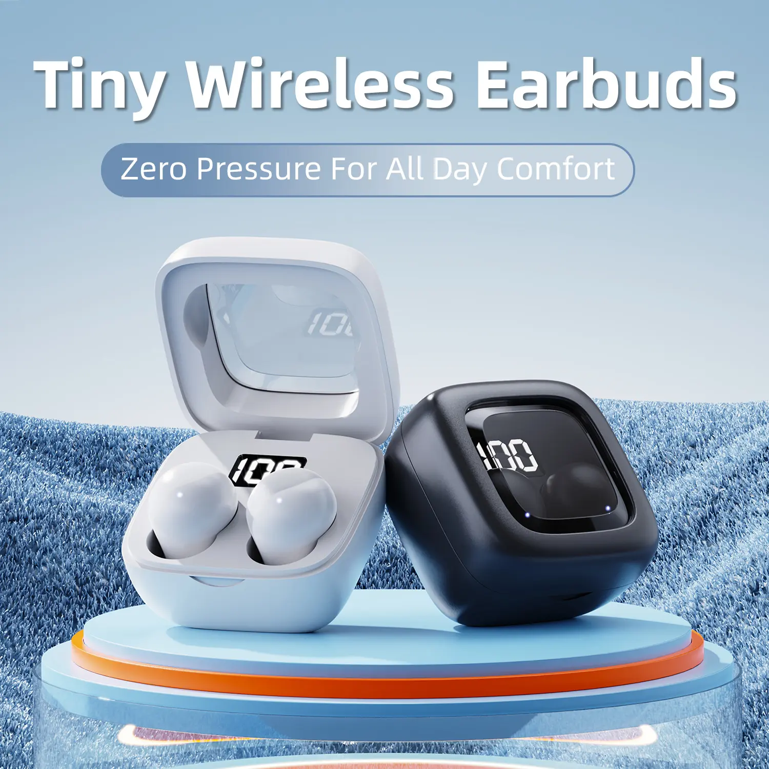 Ultra Small Sleep Earbuds Wireless Bluetooth In-Ear Headset, Lightweight & Stable Fit, Perfect For Sleeping, Rest, White Noise And Daily Use