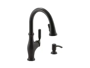 Kohler K-R11921-SD-2BZ | Worth Pull-Down Kitchen Sink Faucet With Two-Function Sprayhead in Oil-Rubbed Bronze