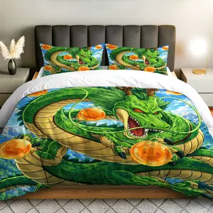 3PCS Duvet Cover Set, 1 Duvet+2 Pillowcases(Without filler), Dragon  Fantasy Anime Graphic theme, Holiday bedding set, Decorative Cozy Stylish Bedroom, Guest Room, Dorm, Lounge, Bed Sets