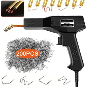 Plastic Welding Gun Repair Kit, Handheld Plastic Welder, Includes 200pcs Weld Nails, Ideal for Car Bumper Cracks, Kayaks, Plastic Toys, Easy Repair