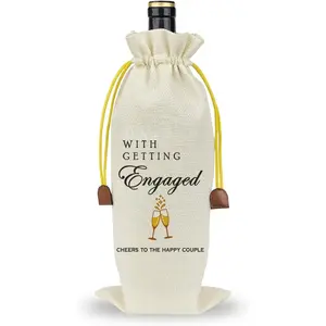 Wedding  Bag Engagement Gifts for  Couples, Mr and Mrs Marriage Wedding Gifts, Honeymoon Gifts,  Champagne  Bag With Drawstring, Getting Engaged