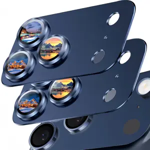 Silver Camera Lens Protector for iPhone 17 Pro Max (2 Pack), Aerospace Aluminum & 9H Tempered Glass, Military Grade Protection, Case Friendly Smartphone Accessories