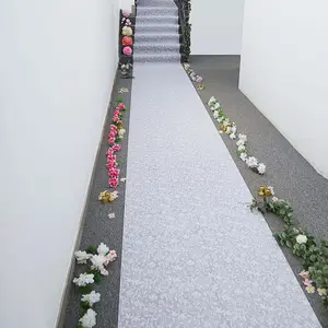 White Floral Lace Aisle Runner 36"x50ft
