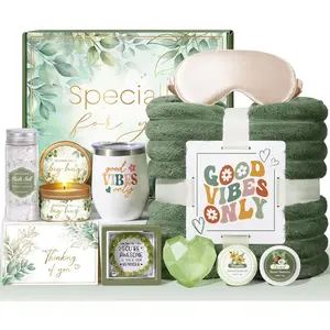 Mothers Day Birthday Gifts for Women Self Care Gift, Get Well Soon Gift Baskets Relaxing Spa Care Package for Women with Blanket, Unique Easter Gift Baskets for Mom Her Wife Girlfriend Friend Sister