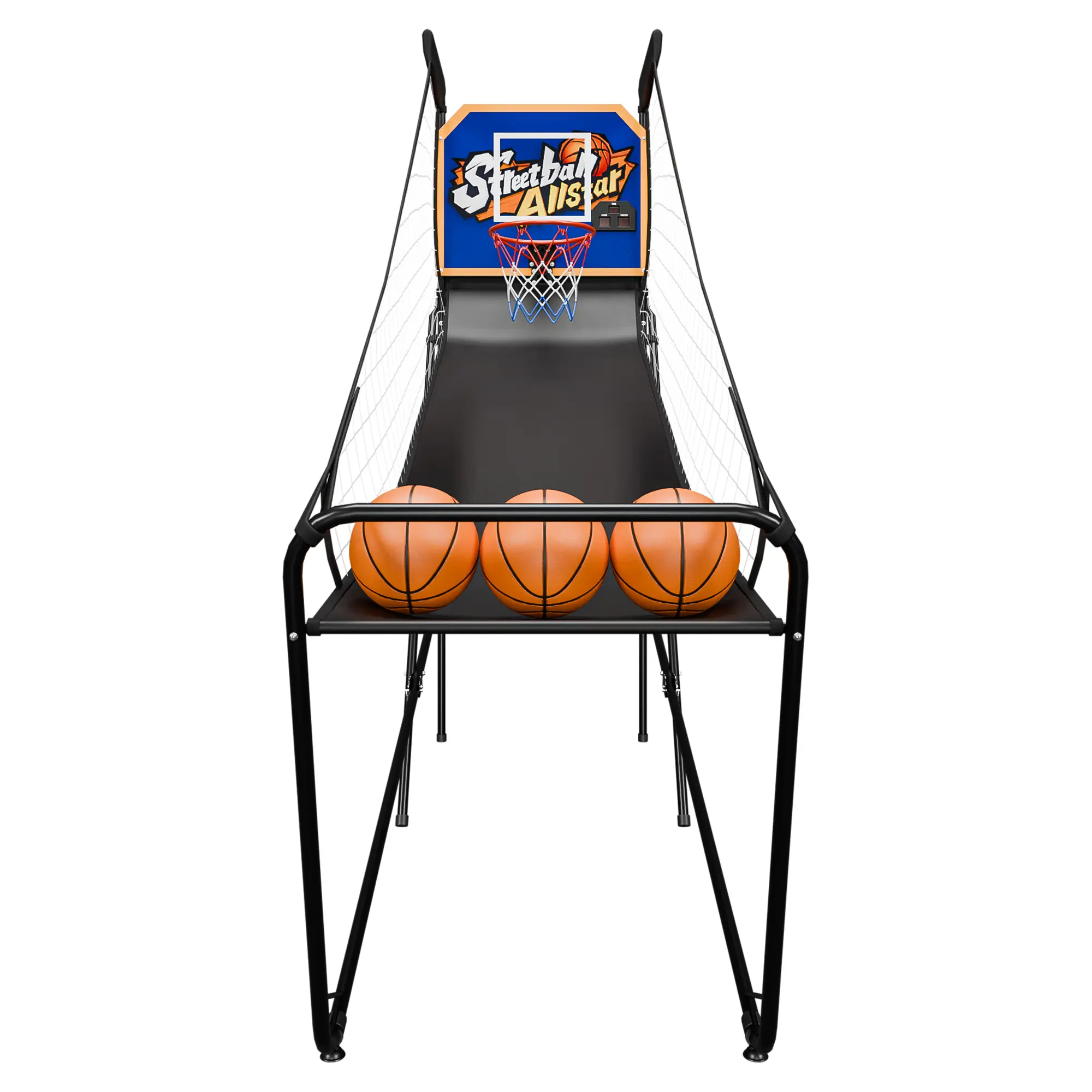 Answer E Foldable Basketball Arcade Game Fun Single Shot Game for Adults Kids W/ Electronic Scorer, Buzzer, 3 Balls, Pump, Portable Game, Steel Frame, Arcade-Style