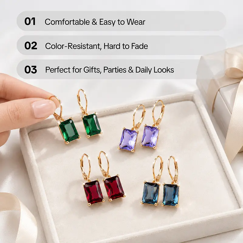 Women's Geometric Copper Earrings Set (4-Pair) - Elegant Female Costume Jewelry, Perfect for Gifts, Parties & Daily Looks, Valentine & Mother's Day Gift Accessory, 4-Pair Earrings, Casual, Earring Stacks, Bundle Set Earrings