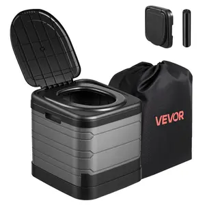 fathersdaygift VEVOR Portable Toilet, 330 lbs Load Capacity, Folding Camping Toilet for Adults, Outdoor Travel Potty with Carry Bag, Trash Bags, Suitable for Home Use, RV Travel, Camping, Hiking, Boating, Car, Trips