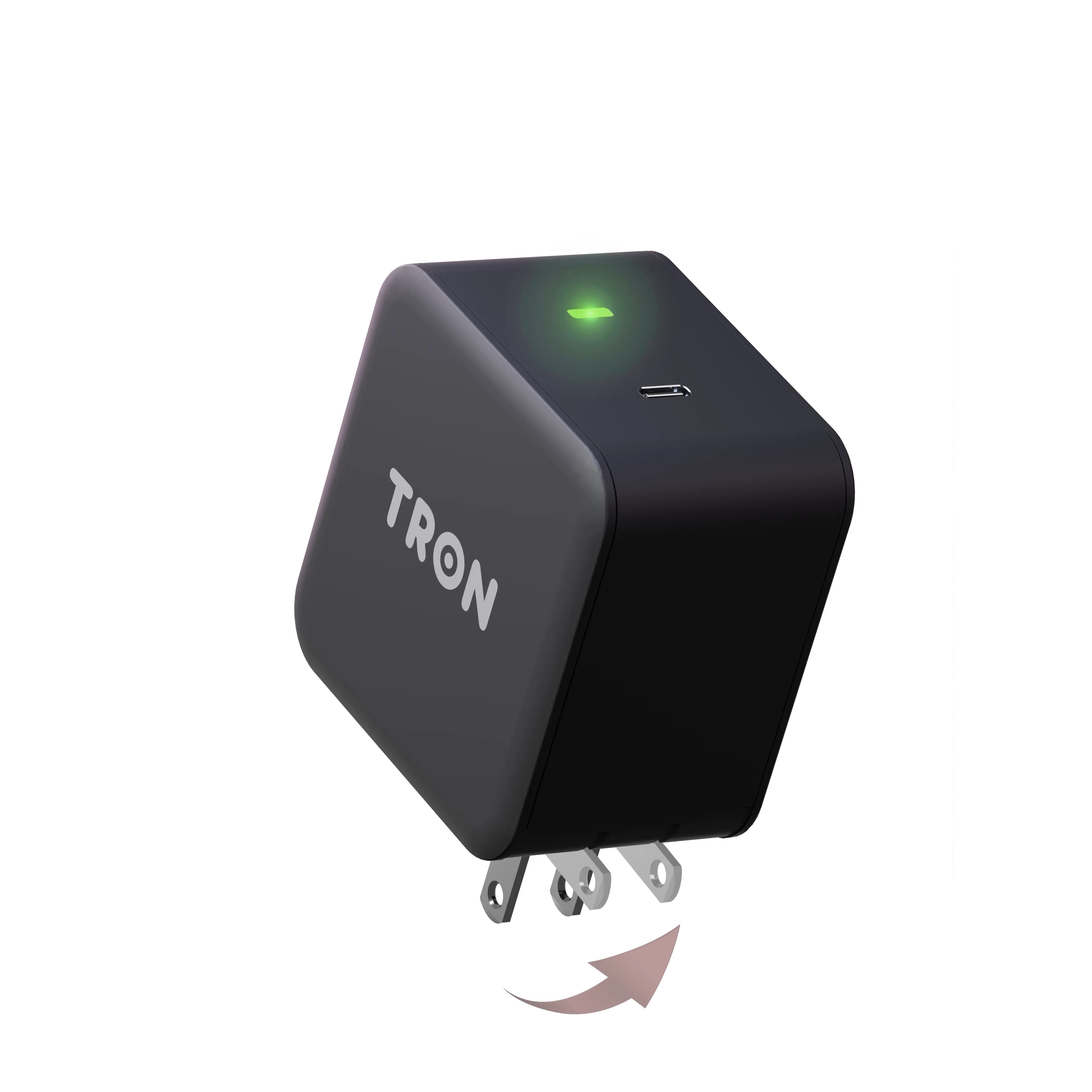 Tron Cube 25W Qi Power Adapter - USB Fast Charger with Foldable Plug, 25W Speed Charging for Smartphone Users and Other Electronic Devices