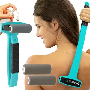 Bearback Folding Lotion Roller Applicator for Back & Body - Long Reach Handle for Lotion, Medicated Creams, Sunscreen & Self-Tanner - Includes 2 Washable Rollers