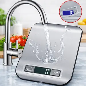 Food Scale, 11lb Kitchen Scale with 6 Units Tare Function & LCD Display, 0.05oz/1g Stainless Steel Digital Food Scale Grams and Ounces for Baking, Cooking, Dieting and Meal Prep (Batteries Included)