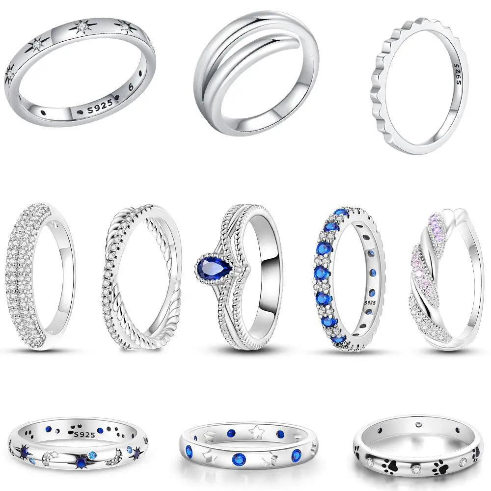 Simple Stackable Ring For Women Classic Daily Wear S925 Sterling Silver Ring Fashion Jewelry Fine Anniversary Gift Love