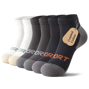 Mqamex Men’s 6-Pack Breathable Cotton Blend Mid-Calf Sporty Socks - Odor-Resistant, Sweat-Absorbing, Solid-Color All-Season Casual Socks for Basketball, Gym