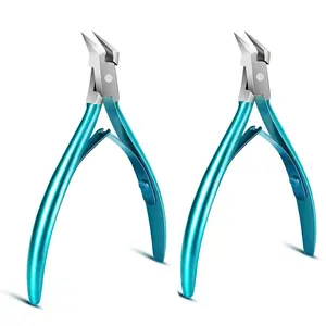 2Pcs Toenail Clipper Straight Blade for Ingrown and Thick Nails - Stainless Steel and Sharp Pointed Tip Ingrown Nail Clipper – Wide Jaw Toe Nail Cutter Podiatry Tool