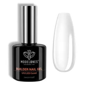 modelones Builder Nail Gel, 7-in-One Clear Builder for Nails, LED Lamp Cured Color Base Coat Strengthener Thickening Extension Rhinestone Glue Gel Polish in a Bottle for DIY Home Salon Gifts