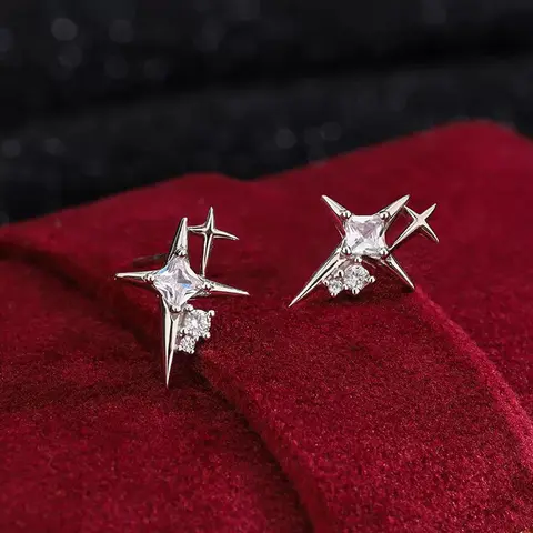 Zirconia Cross Casual, Unisex Hip Hop Style Jewelry, Cross Earrings, Perfect Gift for Special Occasions, Versatile Fashion Accessory