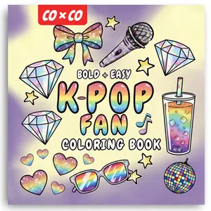 K-pop coloring book, this coloring book incorporates support sticks, diamonds, and glitter, a super healing little white coloring book, a minimalist thick line coloring book, ASMR decompression tool, and heals your inner turmoil