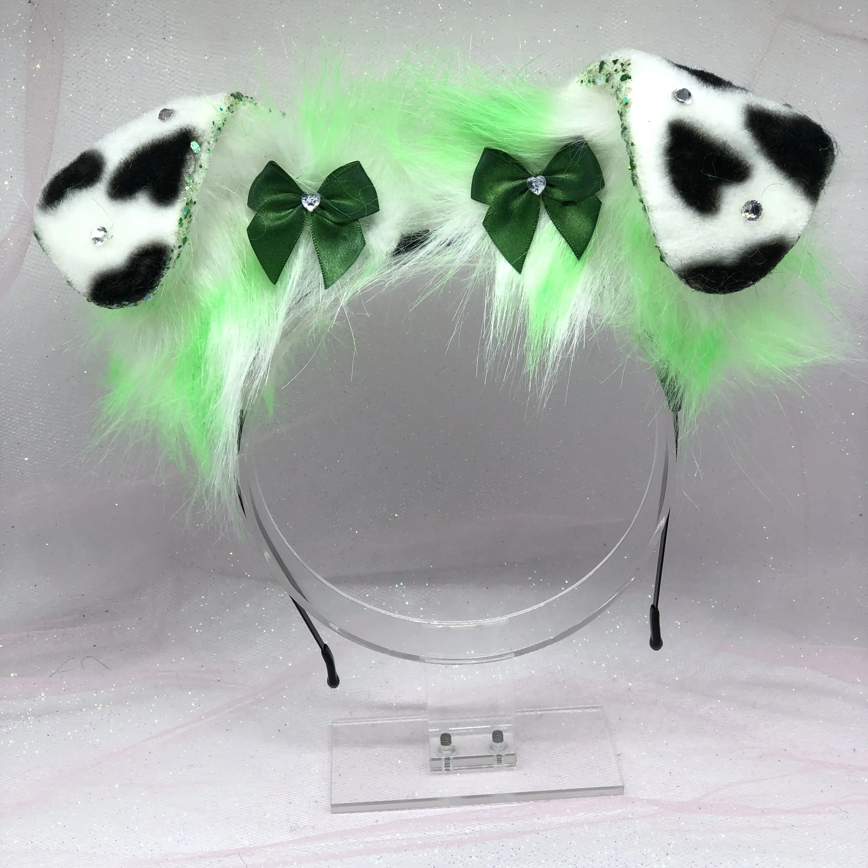 Green Glam Dalmatian Ear Headband ears Halloween costume