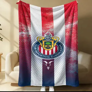 Mexican Football Club Guadalajara Chivas Themed Printed Blanket,Soft and Comfortable Flannel Blanket,Sofa Blanket,Nap Blanket,Perfect Gift for Football Fans and Patriots,Single-Sided Printed Blanket