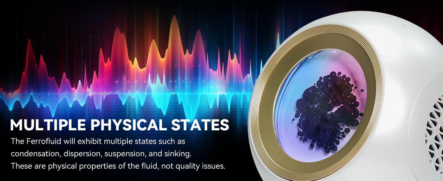 Ferrofluid Speaker - Magnetic Fluid Bluetooth Speaker with Dynamic Visual Effects and Fantastic Multi-Colored Lighting - Stereo Wireless Pairing, Unique Desktop Decoration Ferrofluid Speaker - Magnetic Fluid Bluetooth Speaker with Dynamic Visual Effects and Fantastic Multi-Colored Lighting - Stereo Wireless Pairing, Unique Desktop Decoration