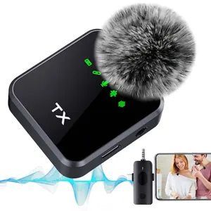 Wireless Lavalier Microphone for Camera Phone Laptop, Universal Lapel Clip Mic for Video Podcast Live