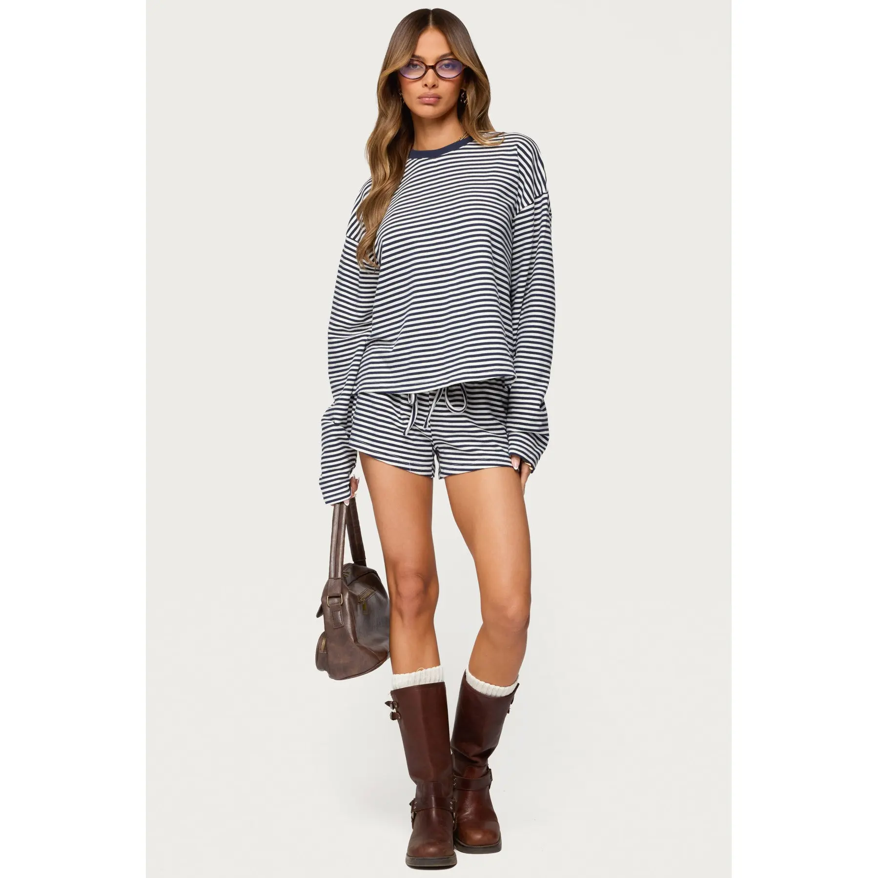 Jainee Striped Drawstring Shorts Jainee Striped Drawstring Shorts