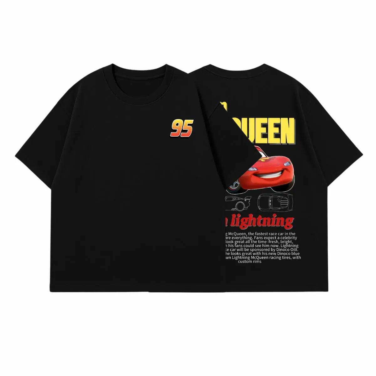 Retro Two Side Cars Gildan T-Shirt , Cars Movie T-Shirt,Mcqueen and Mater Retro Vintage Unisex Oversized Anime Graphic Tee – Trendy Y2K Acid Gildan,Manga Game Movie Lover Gift For Fans Merch