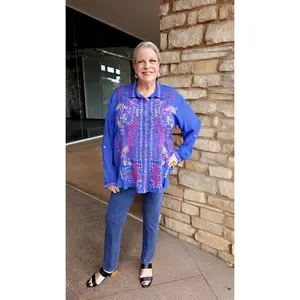 Johnny Was Clematis Blu Luisa Shirt C18425-E