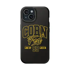 LOCK IN - BLACK Magnetic iPhone 15/16 Case, Stylish Phone Cover, Gift for College Students, Athletic Tech Accessory