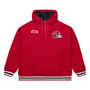 Mitchell & Ness Throwback Quilted Fleece Quarter-Zip Hoodie