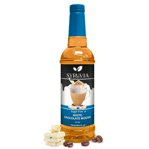 Syruvia Sugar-Free White Chocolate Mocha Coffee Syrup - 25.4 fl oz. Premium Coffee Flavoring Syrup. 0 Calories, Kosher, Gluten-Free and More.
