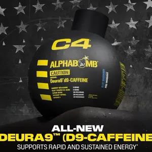 C4 Alphabomb All-New DEURA9 D9-Caffeine Supports Rapid and Sustained Energy Pre-Workout Supplement