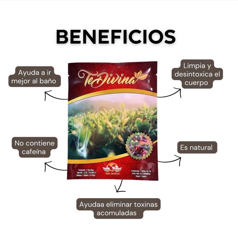 Té Divina Original Detox Herbal Tea 1 Sachet 1 Week Caffeine-Free Natural Infusion for Detoxification & Healthy Digestion Beverage Drink