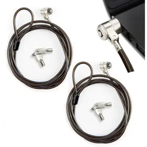 2 count 6-Foot Laptop Locks,Hardware  Chains with ,Sturdy Steel,3x7mm Lock Hole,for   Android and  Other Notebooks and Tablets,