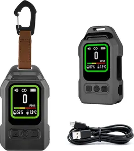 TGpao 4 in 1 Carbon Monoxide detectors Alarm with Thermometer Hygrometer and Flashlight, Type-C Charging Magnetic Base,Suitable for Tents, Kitchens, fireplaces and Factories with Open Flames (Green)