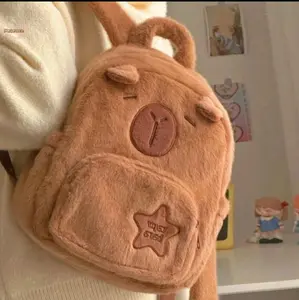 Capybara Plush Backpack | Kawaii Animal Plush Bag | Soft Stuffed Capybara Purse | Cute Kids Backpack | Unique Gift for Capybara Lovers