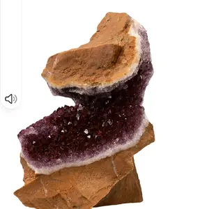 Self-Standing Thunder Bay Amethyst Geode Slice • 278 g • 5×3×3 in • Deep Violet Druzy on Matrix • Natural Canadian Crystal • Collector Display Piece