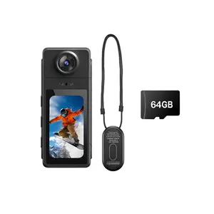 Portable 1080P Thumb Camera with Magnetic Strap, Small Compact Wearable Camcorder for Vlog Shooting, Includes 64GB Memory Card, Ideal for Beginners