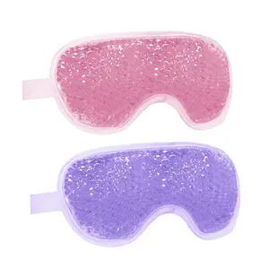 2PCS Gel Eye Mask Reusable Hot Cold Compress Pack Eye Therapy,Therapeutic Gel Eye Spa Pad for Puffiness/Dark Circles/Eye Bags/Dry Eyes/Headaches/Migraines/Stress Relief-Pink&Purple