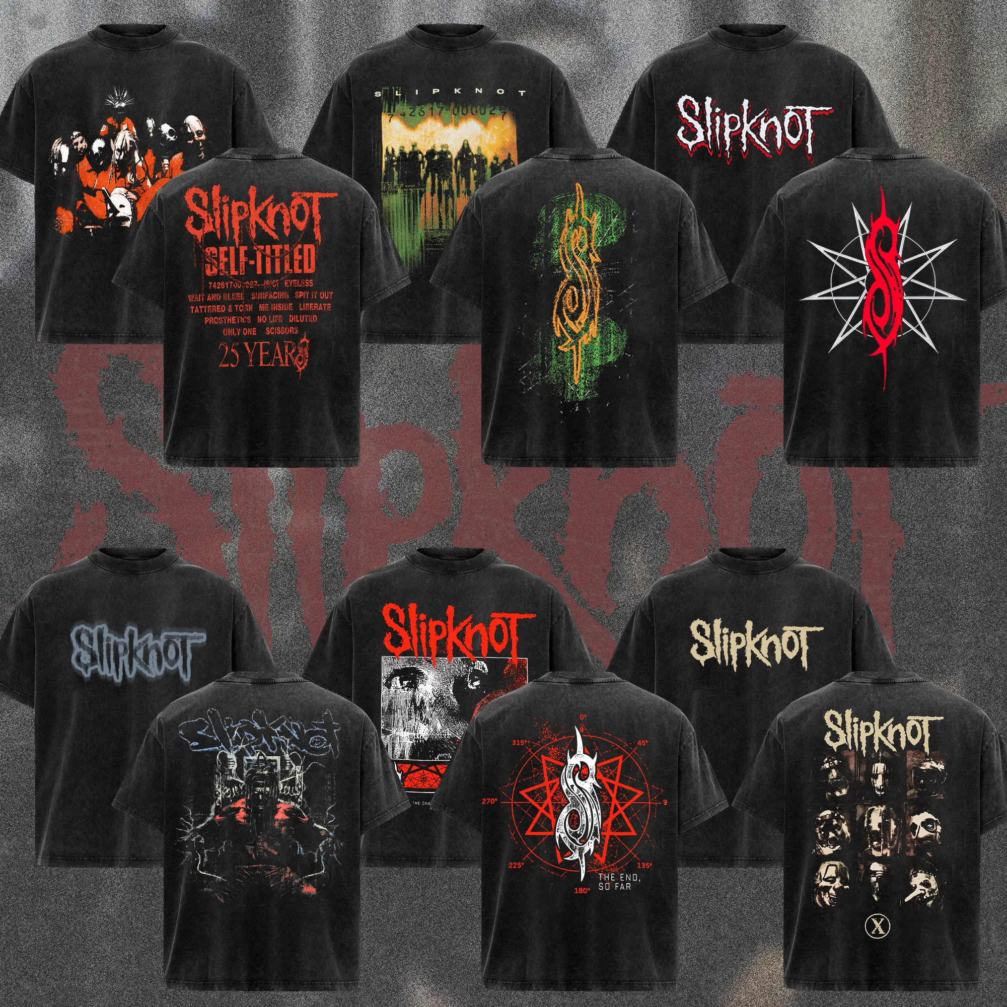 [COLLECTION] Slipknot Band T-Shirt Collection, Dark Nu Metal Graphic Tee, Masked Industrial Horror Artwork Shirt,Chaos Alternative Metal T-Shirt, Distressed Dark Stage Streetwear, Heavy Metal Band Merch Gift for Rock Fans, Unisex Merch for Men & Women.