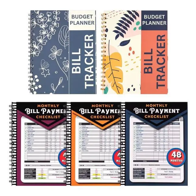 Bill Payment Tracker - Spiral Bound 960 Records for 4 Years, Bank Account Tracking, Debt Payoff Planning & Expense Tracking - Durable Bound Notebook for Monthly Financial Overview & Budgeting