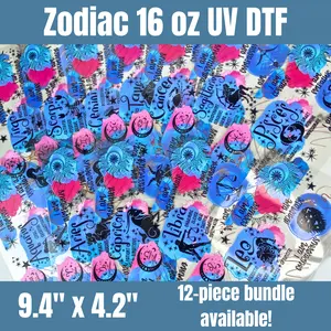 Zodiac Signs UV DTF Wraps, 16 oz Size, Cup Stickers, Cup Wraps Zodiac Signs UV DTF Wraps, 16 oz Size, Cup Stickers, Cup Wraps