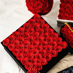 36 Red Roses - Square Velvet Box