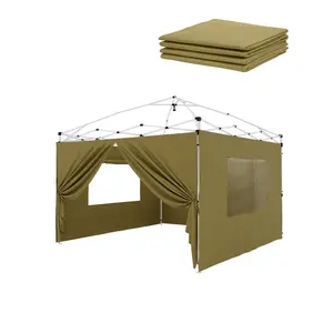 4 Piece Sidewalls for 10x10 Pop Up Canopy, Waterproof Replacement Tent Sun Walls with 99% UV Protection for Outdoor Patio Garden, Frame Not Included